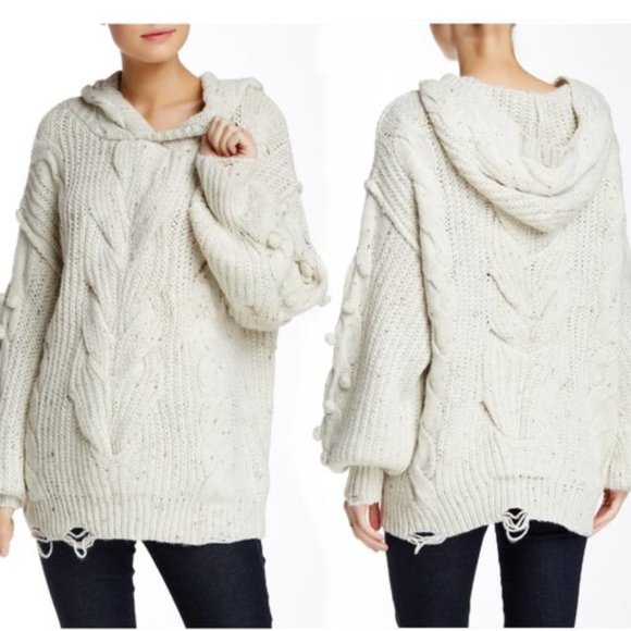 Wildfox Sweaters - Wildfox Pattie Cable Knit Hooded Sweater XS